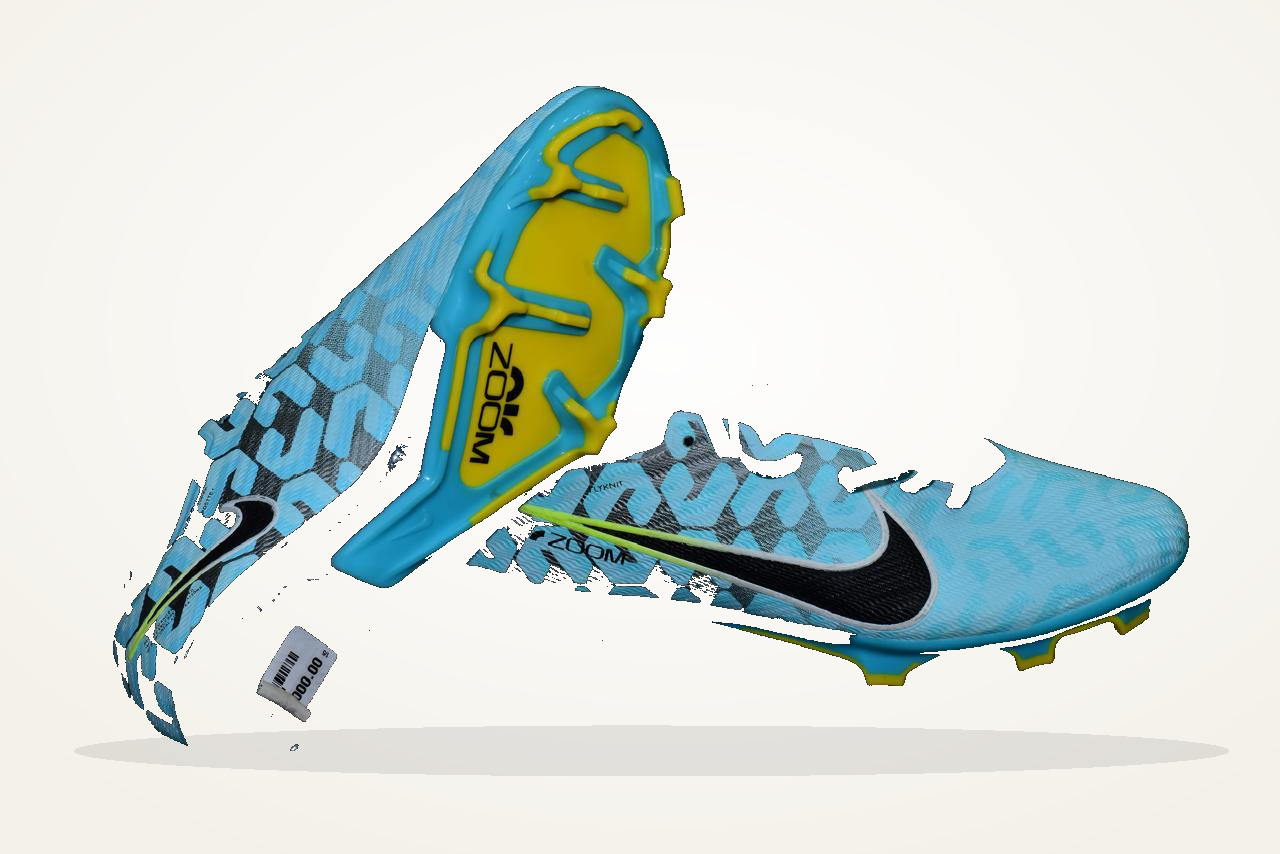 Blue football boots